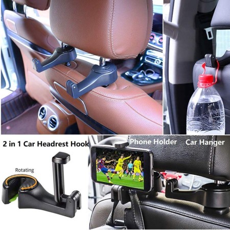 Car Seat Back Hanger Storage With Phone Holder