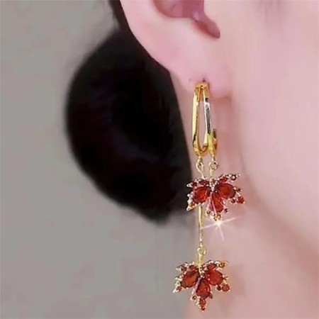 Gold plated Red Ear Ring