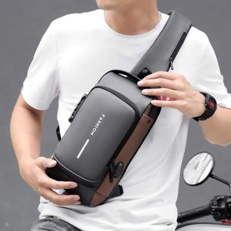 USB charging port sling Anti-theft shoulder bag