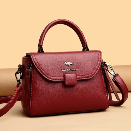 High Quality Leather Kangaroo Handbag (Maroon)