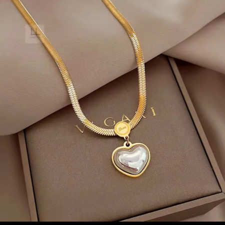 White Stone Love Locket Chain