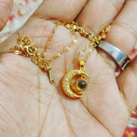Moon Locket Pendant Chain