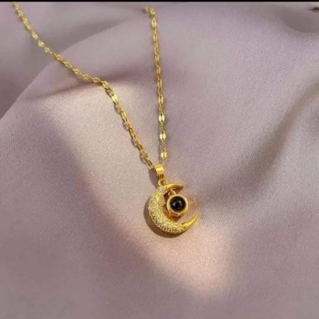 Moon Locket Pendant Chain