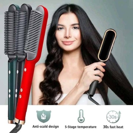 Smart hair straightener brush