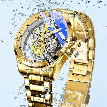 POEDAGAR LUXURY Quartz Skeleton Watch