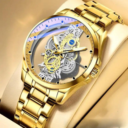 POEDAGAR LUXURY Quartz Skeleton Watch