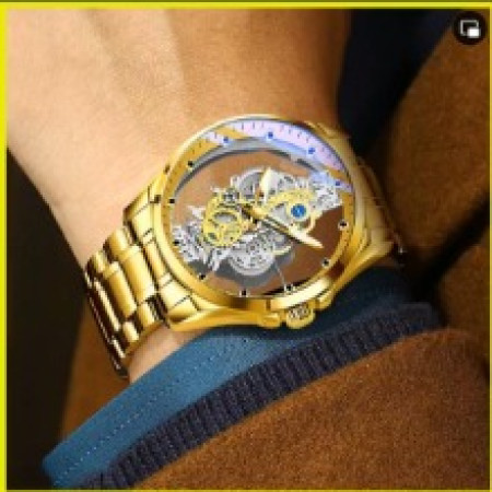 POEDAGAR LUXURY Quartz Skeleton Watch