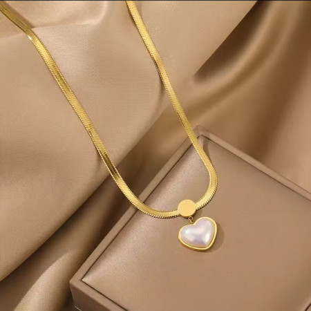 White Stone Love Locket Chain