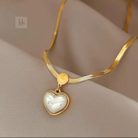 White Stone Love Locket Chain