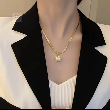 White Stone Love Locket Chain