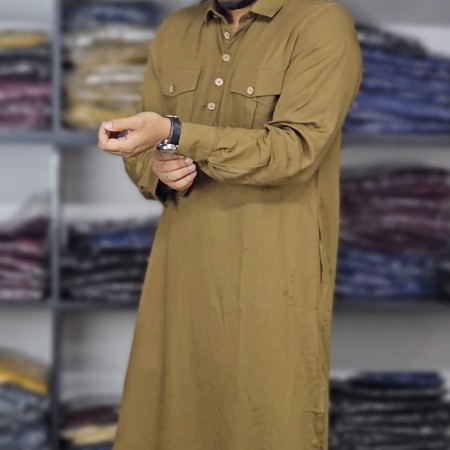 Viscose Cotton Kabli Set (Olive/ সেদ্ধ জলপাই color)
