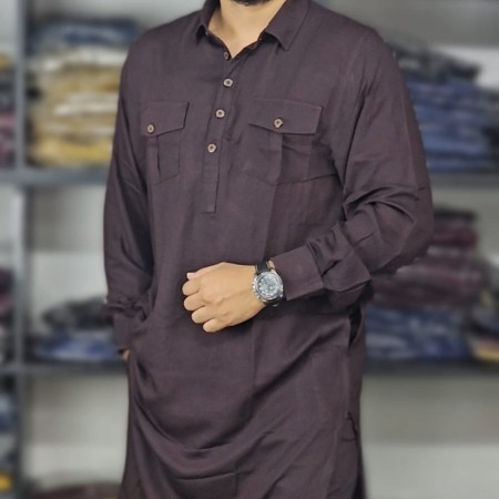 Viscose Cotton Kabli Set (Coffee color)