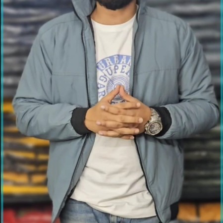 Solid Saskin Jacket for Men ( Ash-Grey Color)