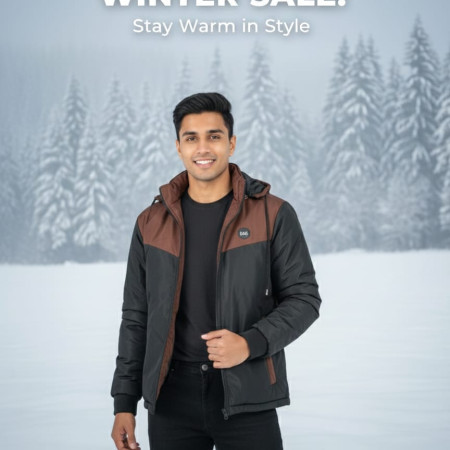 Winter Hoodie Jacket for Men ( Chocolate Color)