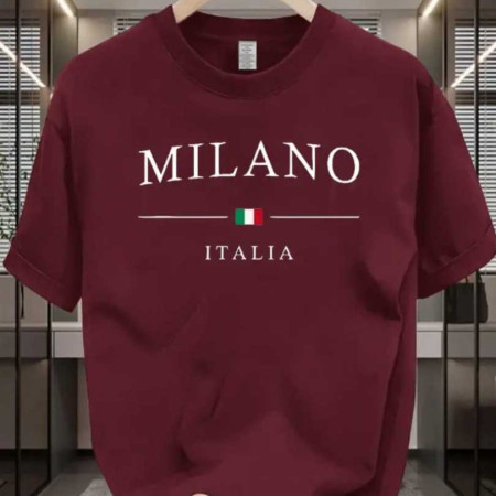 Premium Drop Shoulder T-Shirt (Milano ITALIA MAROON)