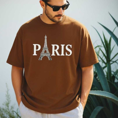 Premium Drop Shoulder T-Shirt (PARIS COFFEE)