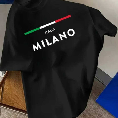 Premium Drop Shoulder T-Shirt (ITALIA MILANO BLACK)