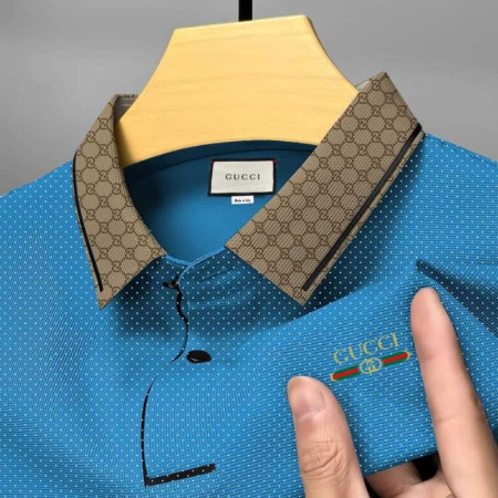 Premium Cotton Half Sleeve Polo Shirt (Gucci turquoise Blue)