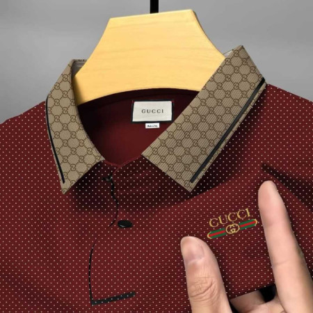 Premium Cotton Half Sleeve Polo Shirt (Gucci Maroon)
