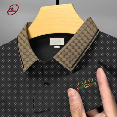Premium Cotton Half Sleeve Polo Shirt (Gucci Black)