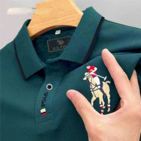 Premium Cotton Half Sleeve Polo Shirt (US POLO Petrol)