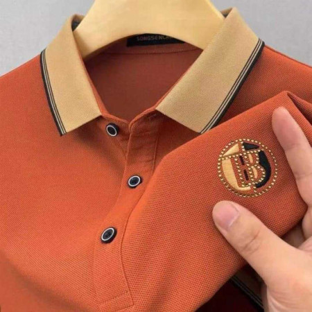 Premium Cotton Half Sleeve Polo Shirt (B logo Copper)