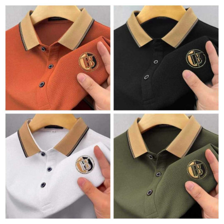 4 Pcs Combo Premium Cotton Half Sleeve Polo Shirt (B logo 4 color)