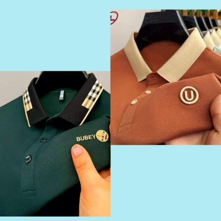 2 Pcs Combo Premium Cotton Half Sleeve Polo Shirt ( U copper+ Bubey Botol green)