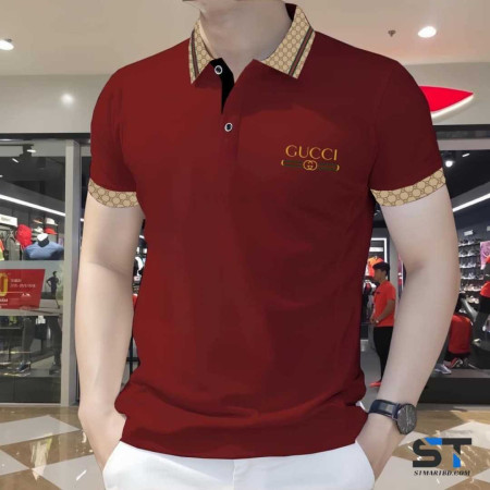 Cotton Polo Shirt (Gucci New solid Maroon)