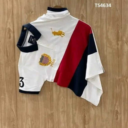 Cotton Polo Shirt (US Polo new white red)