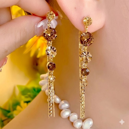 Diamond Cut Long Earrings-123