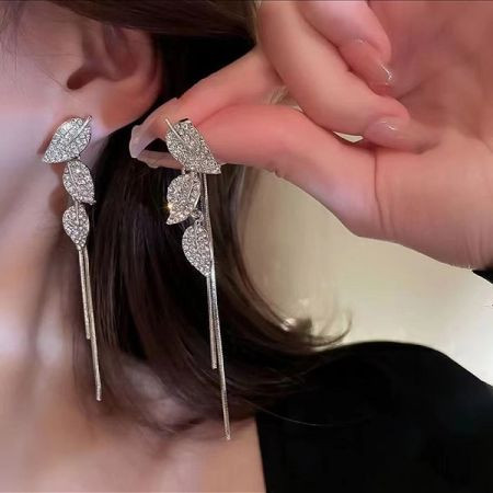 Long Tassel pata Zircon Party Earring-116