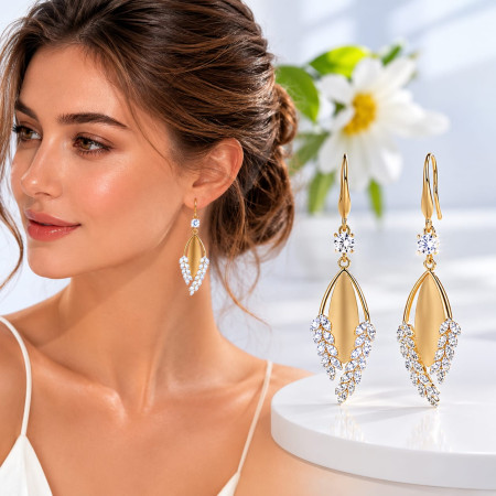 Zircon Pearl Drop Earrings-132