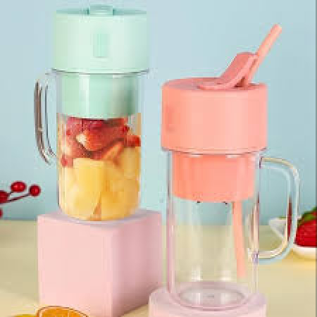 crusher juicer with Straw- Portable USB Electric juice Maker With Handle mug