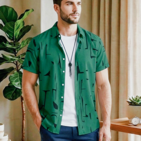 Premium China Fabric Ultra Soft Casual Half Sleece Summer Shirt For Men
