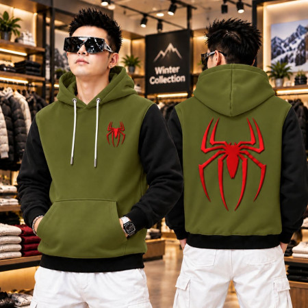 Winter Hoodies For Men (Spider Olive)