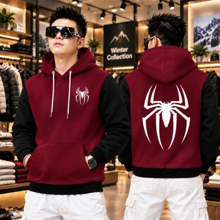 Winter Hoodies For Men (Spider Maroon)