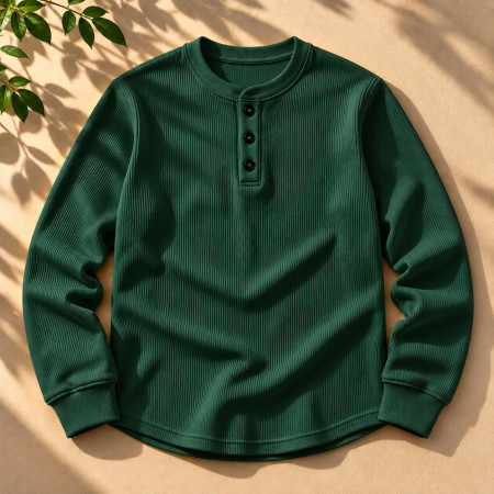 Ribbed Henly Sweatshirt (Green color)