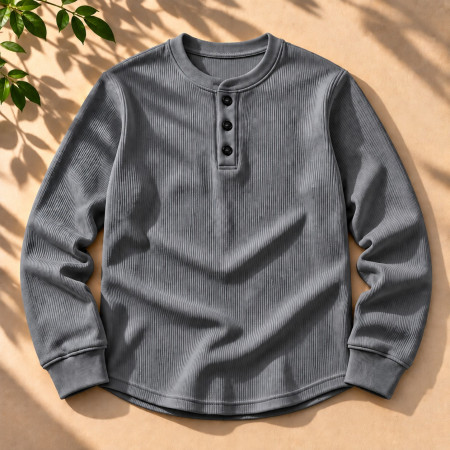 Ribbed Henly Sweatshirt (Ash color)