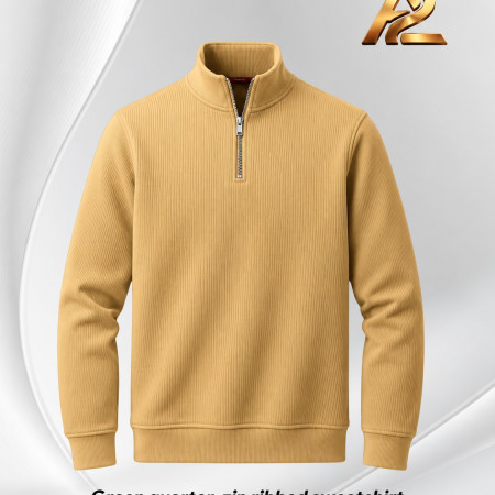 Zipper High Neak Sweater (Yellow Color)